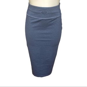 White House Black Market Heather Grey Soft Midi Pencil Skirt Size XS